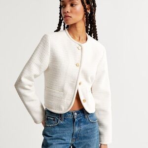 Abercrombie collarless tweed jacket